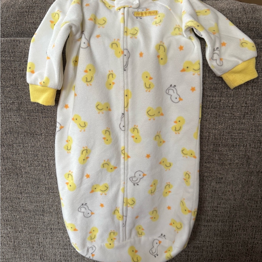 Child of Mine White and Yellow Duck Print Sleep Sack